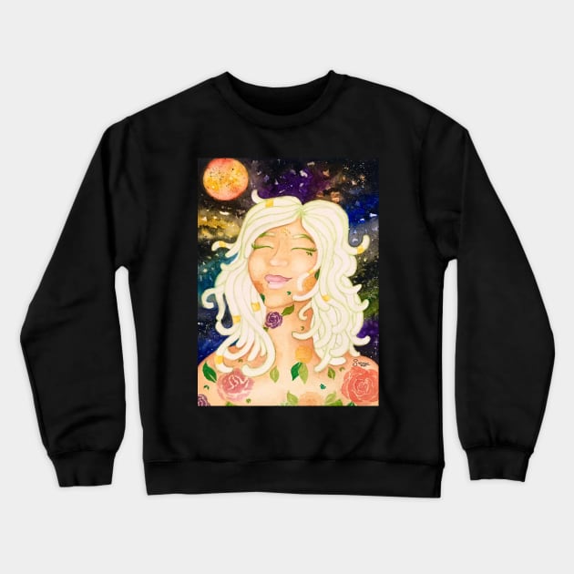 Virgo Astrological Sign Space Portrait Crewneck Sweatshirt by SStormes